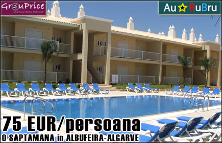 SUPER VACANTA in ALBUFEIRA-PORTUGALIA cu 59% REDUCERE! Sejur de 1 SAPTAMANA pentru 2-4 persoane, la Jardins Vale de Parra pentru doar 75 EUR de persoana in lunile: MAI, IUNIE, SEPTEMBRIE, OCTOMBRIE si NOIEMBRIE 